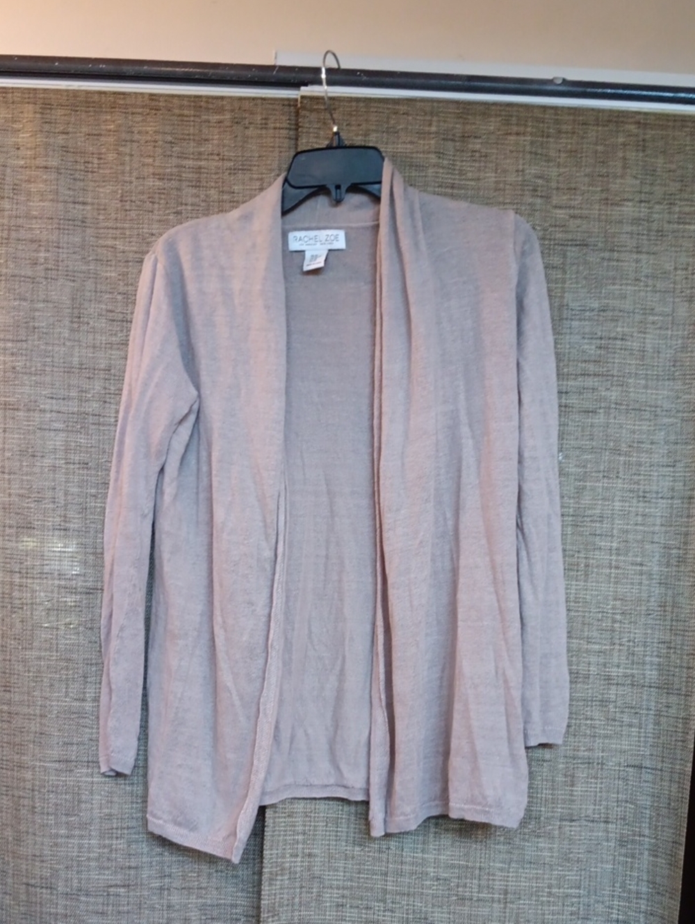 Rachel Zoe Open-Front Lightweight Linen Cardigan Taupe